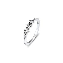 Fashion-uthentic 100% 925 sterling silver Jewellery Celestial Stars Ring for women Free Shipping