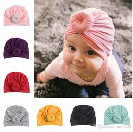 Europe Infant Baby Girls Hat Knot Headwear Child Toddlers Kids Beanies Turban Hats Children Hair Accessories M189