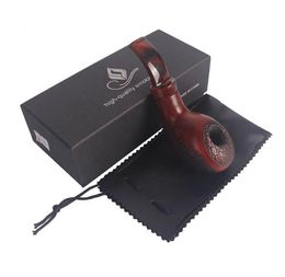 Red Sandalwood Pipe Solid Wood Pipe Creative Hand-carved Pipe Wholesale