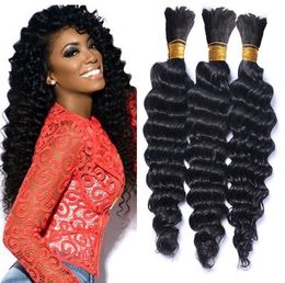 Brazilian Human Hair Bulk Deep Wave No Weft Curly Braiding Bulks Hair