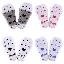 Baby Socks Infant Boy Girl Slip-resistant Floor Socks Sokken Love Mama Papa Letter Socks Soft comfortable Sock
