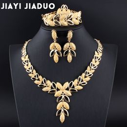 Jewelry Sets Wedding Crystal Heart Fashion Bridal African Gold Color Earrings Bracelet Women Party Sets