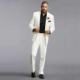 Modern New Design Mens Suits 2 Pieces (Jacket+Pant) Wear Prom Party Wedding Groom Slim Fit Tuxedos