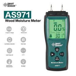 schwarz Tragbares digitales Holzfeuchtemessger/ät mit zwei Stiften 0-99,9/% Holzfeuchtetester Holzfeuchtemessger/ät mit gro/ßem LCD-Display