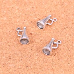 140pcs Charms loudspeaker megaphone cheerleading Antique Silver Plated Pendants Making DIY Handmade Tibetan Silver Jewelry 15*9*9mm