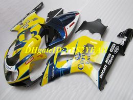 Hi-grade Motorcycle Fairing kit for SUZUKI GSXR600 750 K1 01 02 03 GSXR600 GSXR750 2001 2003 ABS Yellow blue Fairings set+Gifts SM58