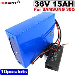 Wholesale 10pcs/lot rechargeable lithium battery 36v 15ah electric bike battery powerful scooter battery 36v 250w 350w +15A BMS