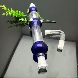 Color 4 linked ball lengthened glass bong Glass Bbong Wwater Pipe Titanium nail grinder, Glass Bubblers For Smoking Pipe Mix Colors