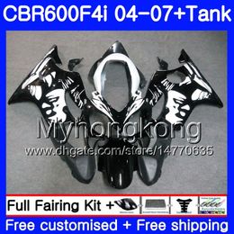 Body For HONDA CBR 600F4i CBR600 FS CBR600F4i Graffiti black 04 05 06 07 281HM.18 CBR 600 F4i CBR600 F4i 2004 2005 2006 2007 Fairings kit