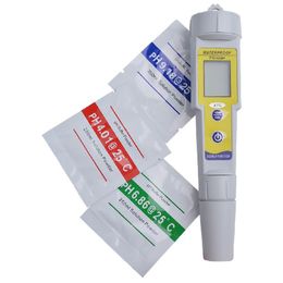 Freeshipping Professional Mini Ph Metre Automatic Correction Waterproof Acidity Metre Pen Type Quality Analysis Device With Backlight