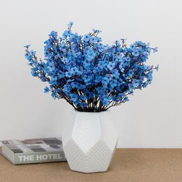 Silk Gypsophila Artificial Flowers for Decoration Home Plastic Stem Bride Wedding Bouquet Mariage Cherry Blossom Fake Flower DIY GD201