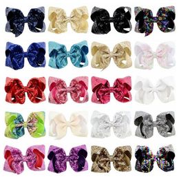 6 inch New Big Children Girls Shiny Exquisite Bow Hair Accessories Hairpins Girls Party Festival Hair Clips Headwear Wholesale