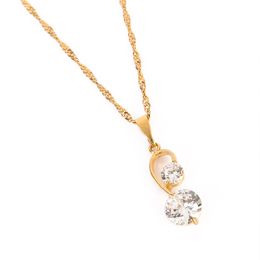 New Necklace For Women African Crystal Natural Stone Jewellery Gold Colour Pendant Wedding Accessories Jewellery