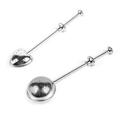 Heart shape tea infuser spoon syringe type SS304 Ball filter Stainless steel strainer with flexible handle teapot stir