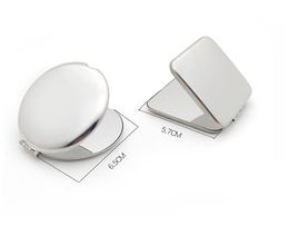 Square round Compact Mirror Silver Blank Pocket Magnifying Cosmetic Makeup Mirror Wedding Favours Gift SN670