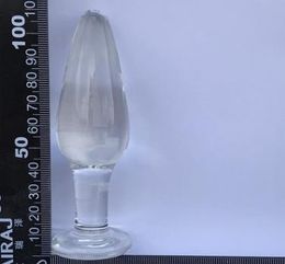 New smooth anal plug transparent glass butt plug anus dilator plugs adult sex toys for woman buttplug toy S924