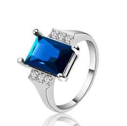 Hot New Blue Diamond Ring White Gold Ring Wedding Accessories Engagement For Women