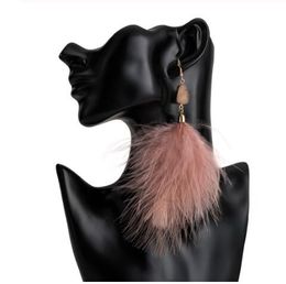 Women feather earrings hanging large drop earrings with feathers dangle eaings fashion summer statement Jewellery GB1127