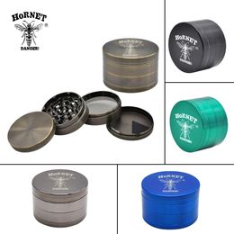 Hornet Hard Plated 60MM 4 Layers Zinc Alloy Herb Grinder With Sharp Diamond Teeth Tobacco Grinder Spice Crusher Muller Hand Crank