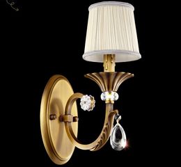 High-end LED wall lights lamp copper crystal lighting European American royal villa hotel balcony corridor aisle lamp MYY