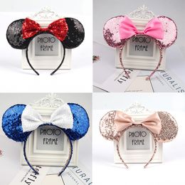 Christmas hair accessories headband high quality sequin bow headbands M mouse ear hairpin free ship 12