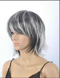 WIG shipping Fashion wig New sexy men women short white and black Hair wigs