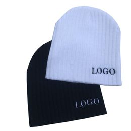 10pcs Winter Beanie Men Skullies Embroider Letter Customized Beanie Hat boys Winter Solid Color Warm Knit Ski Skull Cap for Woman