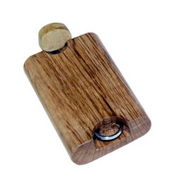 COURNOT Natural Wood Dugout With Ceramic One Hitter Bat Pipe 46*78MM Mini Wooden Dugout Box Smoke Pipe Accessories