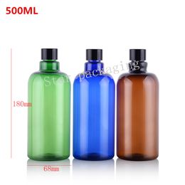 500ml empty round plastic screw cap refillable bottles,500cc amber shampoo lotion bottle container,empty plastic cosmetic bottle