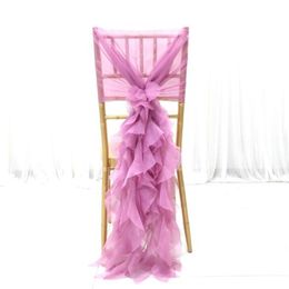 Wedding chair sash high quality chiffon chair cover for banquet decorations fashion chair ribbon long ribbons