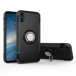 360 Degree Ring Holder Kickstand Phone Cases Support Car Mount Shockproof Protective Case for iPhone 13 Pro Max 12 11 XS XR 7 8 Plus