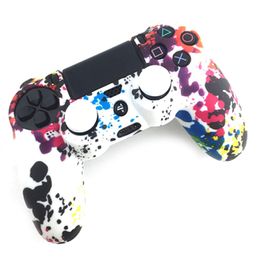 Camo Colour Anti-Slip Silicone Gamepads Protective Case Cover 2 Joystick Caps For 4 PS4 Controller Game Accessories