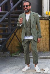 Fashionable One Button Groomsmen Notch Lapel Groom Tuxedos Men Suits Wedding/Prom/Dinner Best Man Blazer(Jacket+Pants+Tie+Vest) A171