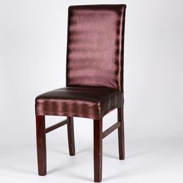 Elastic body piece Chair cover Waterproof PU leather Chair cover Hotel Seats leather solid color non-slip Stool