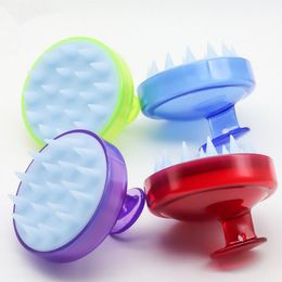 Shampoo Scalp Massage Brush Comfortable Silicone Hair Washing Comb Body Bath Spa Slimming Massage Brushes Personel Health 4 Color LX1192