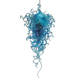 Blue Murano Hand Blown Glass Chandeliers Lamps Large Fancy Lights Home Wholesale Led Crystal Chandelier