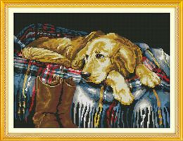 A faithful friend home decor painting ,Handmade Cross Stitch Craft Tools Embroidery Needlework sets counted print on canvas DMC 14CT /11CT