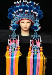 Drama opera queen's crown bride headdress phoenix coronet Chinese ancient costume accessories cosplay performance head wear for princess