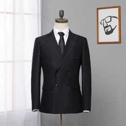 Stylish men's suits men's business casual formal suit men's slim double-breasted suit two-piece suit (jacket + pants)