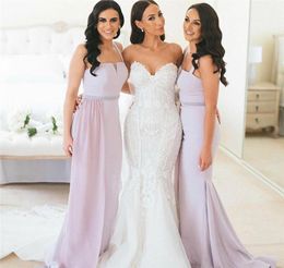 Boho Beach Bridesmaid Dresses Spaghetti Straps Long Summer Country Garden Formal Wedding Party Guest Maid of Honor Gowns Plus Size