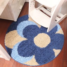 High Quality Flower Printing 90CM Bath Mat Floor Carpet Rug,Anti-Slip Chair Carpet Bath Mat Toilet Rug,Large Bathroom Rug,tapete Round Mats