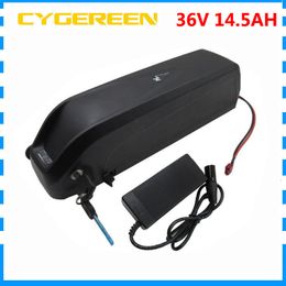 Down tube Hailong battery 36V 14.5Ah electric bicycle battery 36V 15AH with 42V 2A Charger USB Port Use for samsung cell 30A BMS