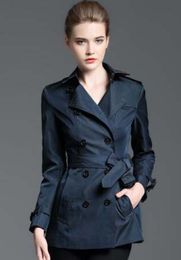 Hot sales! ! women fashion england style double breasted short trench coat/brand designer slim fit cotton trench for women size S-XXL B8329
