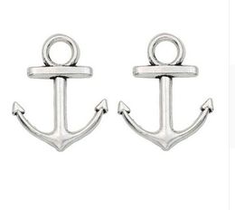 300pcs/Lot Vintage Antique Silver Plated Anchor Charms Pendants for Jewellery Making Bracelet DIY Handmade 19x15mm