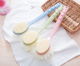 Hot new selling soft hair long handle bath flower two in one back brush bath Artefact adult bath brush WCW541