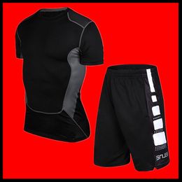 Новый 2019 PRO спортивная футболка фитнес одежда Мужская бег тренировочные колготки лето тонкий спортивная одежда с коротким рукавом быстросохнущие рубашки