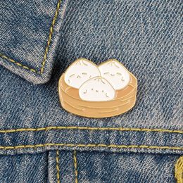 Lapel Pin Steamed Dumplings Peak Enamel Brooch Mini Pin Clothes Badge Cute Jewellery Gift For Friends Kids