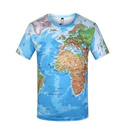 World Map T-shirt Funny T Shirts Summer Fashion Anime Tshirt 3D T Shirt Mens Clothing Tops Tees