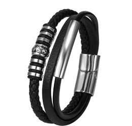 Hot Fashion Men's Leather Bracelets Vintage Bracelets Multi-layer Woven Men's Leather Bracelets WY535