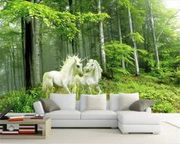 beibehang papier peint mural 3d Forest unicorn romantic style oil painting background wall wall papers home decor 3d wallpaper